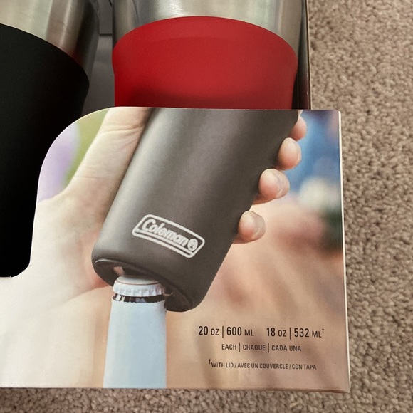 Coleman Tumblers w/straw&built in bottle opener - Picture 5 of 7